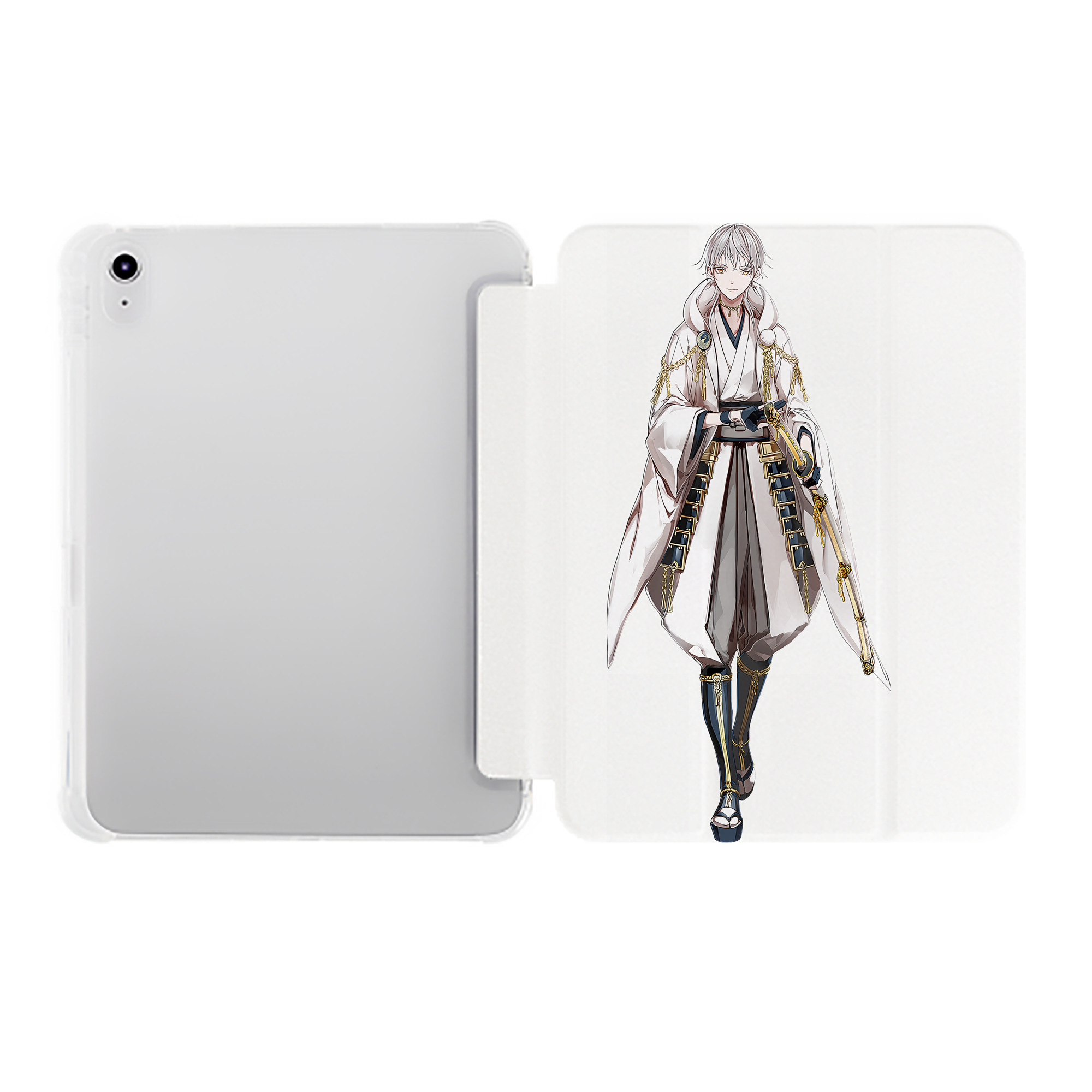 （画像用） 刀剣乱舞 Touken Ranbu IPad ケース ペン収納付き 三つ折りスタンド PUレザー×シリコン 対応機種9.5/10.5/10.9インチ